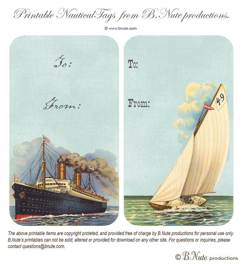 free printable nautical gift tags