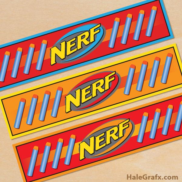 free printable nerf water bottle labels
