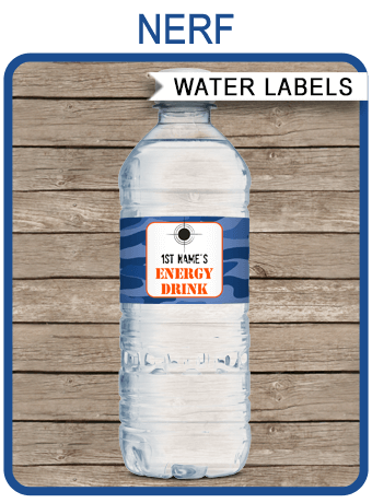 free printable nerf water bottle labels
