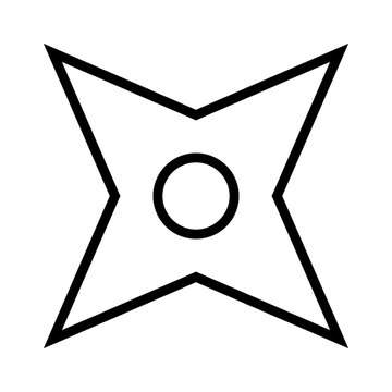 Ninja shuriken throwing star line art icon for games and websites ...