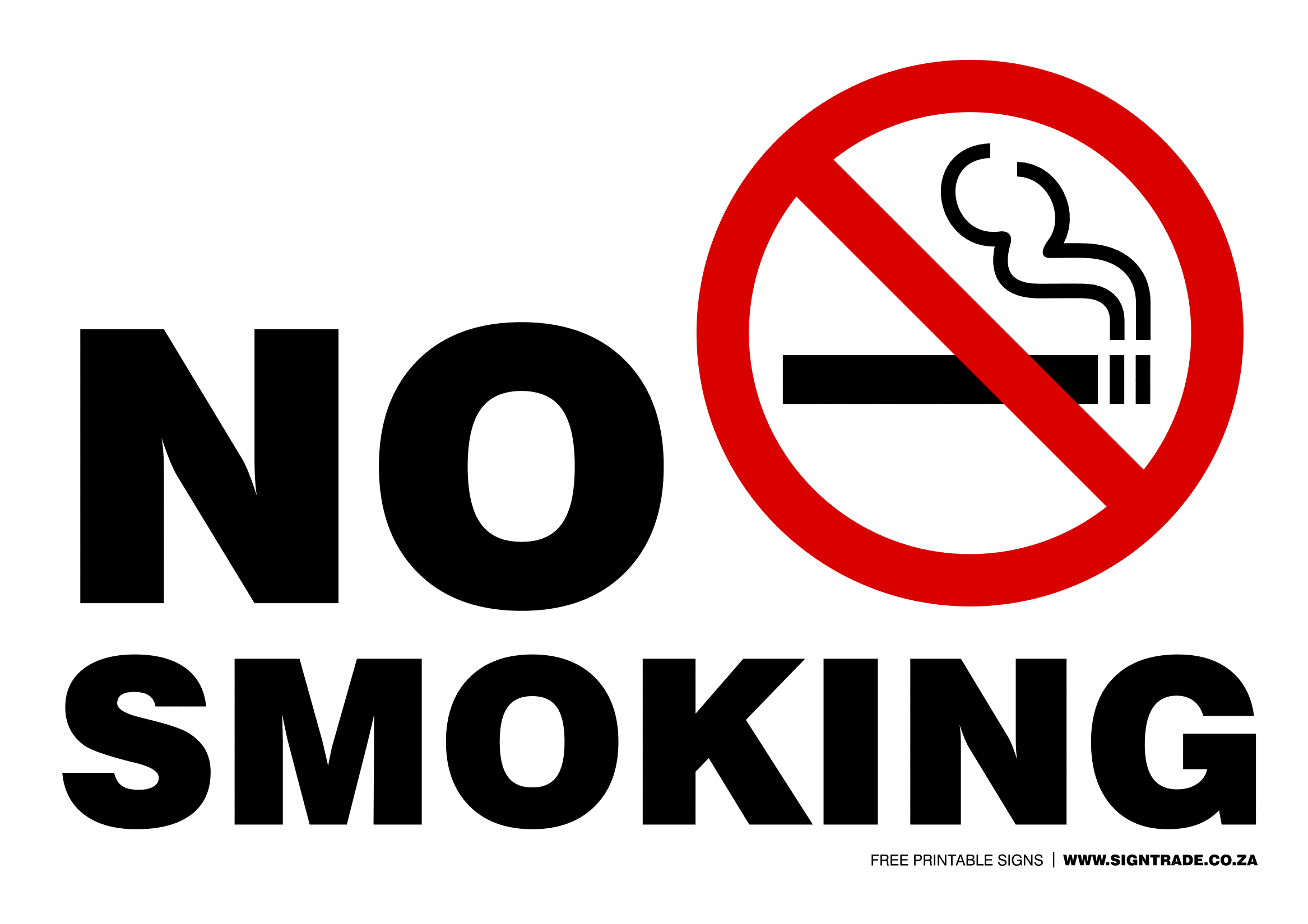 free printable no smoking signs uk