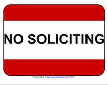 Free Printable No Soliciting Paper Sign