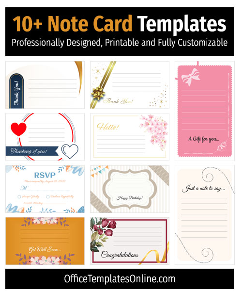 Free Note Card Templates Printable [Word, PDF] 3x5, 4x6 Inches - Ideas ...