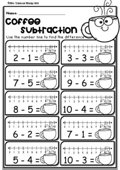 free printable number line subtraction
