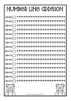 Numberline Addition to 100 Worksheets and Printables Math Strategy ...