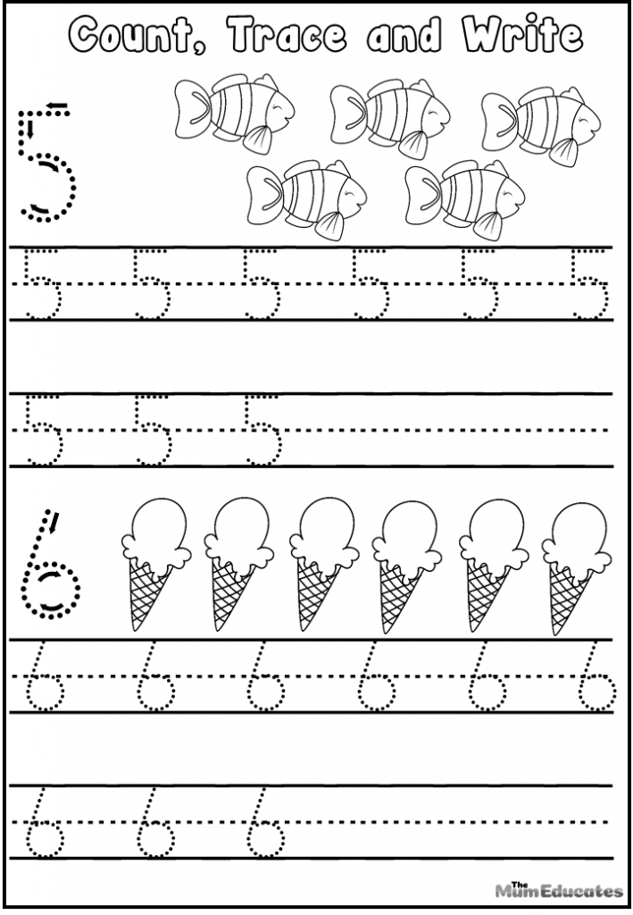 Free Numbers Tracing Worksheets | 1-10 - The Mum Educates