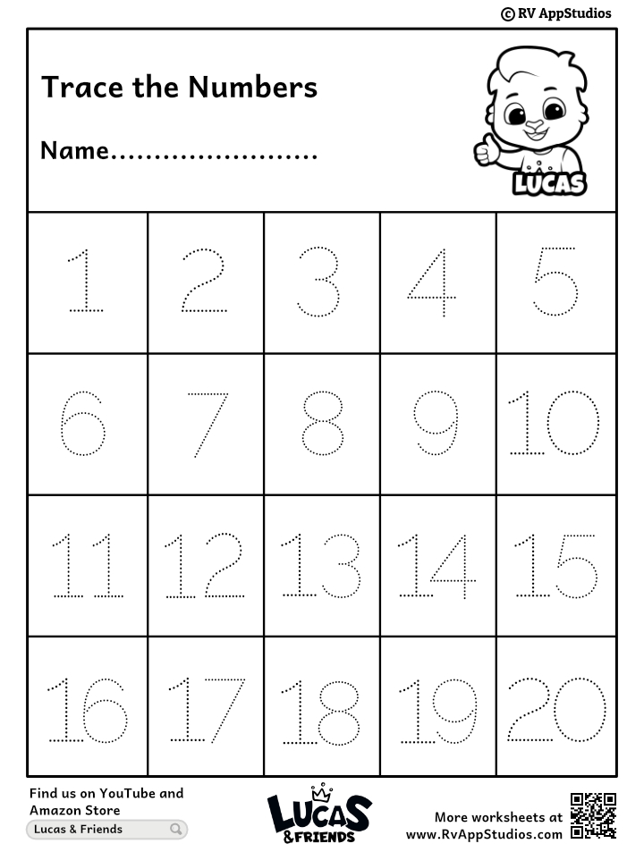 free printable number tracing worksheet