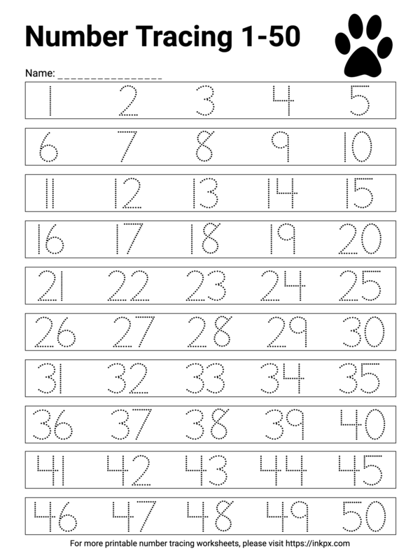 free printable number tracing worksheet
