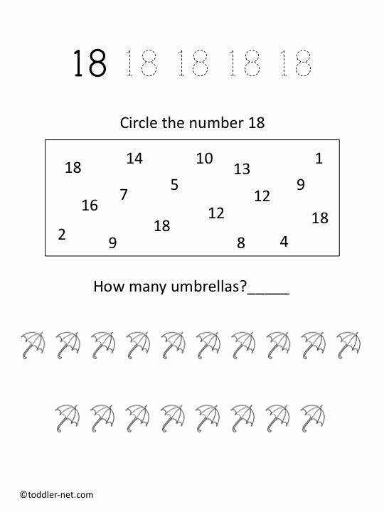 free printable number worksheet