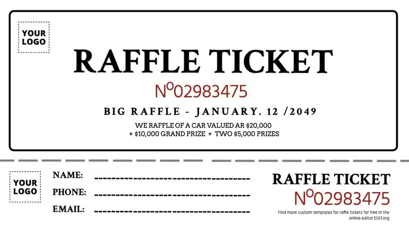 Printable Raffle Ticket Templates - Worksheets Library