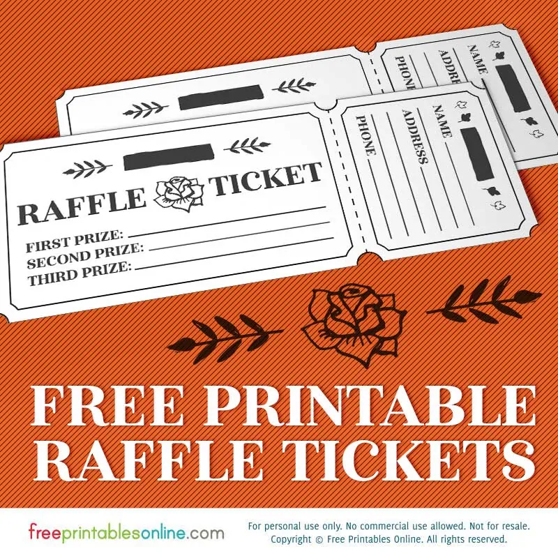 free printable numbered raffle tickets with stubs