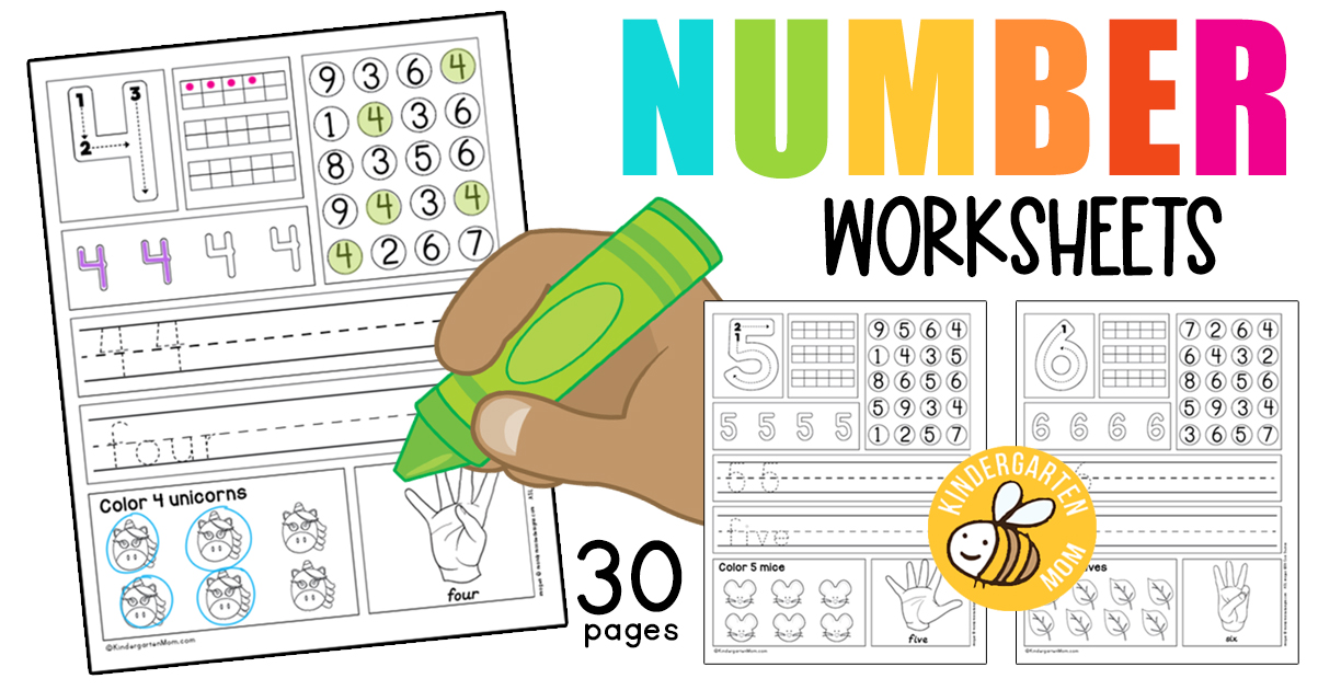 Kindergarten Number Worksheets - Kindergarten Mom