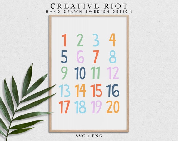 free printable numbers wall art