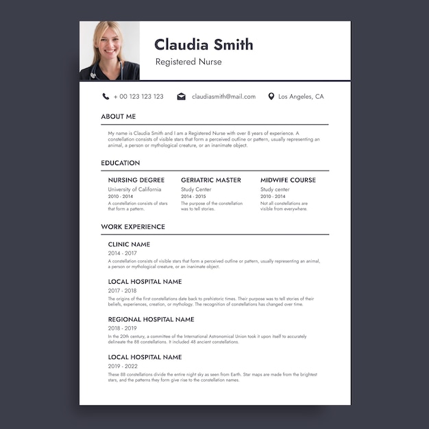 free printable nursing resume templates