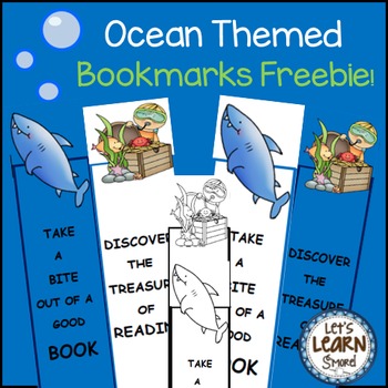 Ocean Theme Bookmarks Free Activities by Lets Learn Smore | TPT