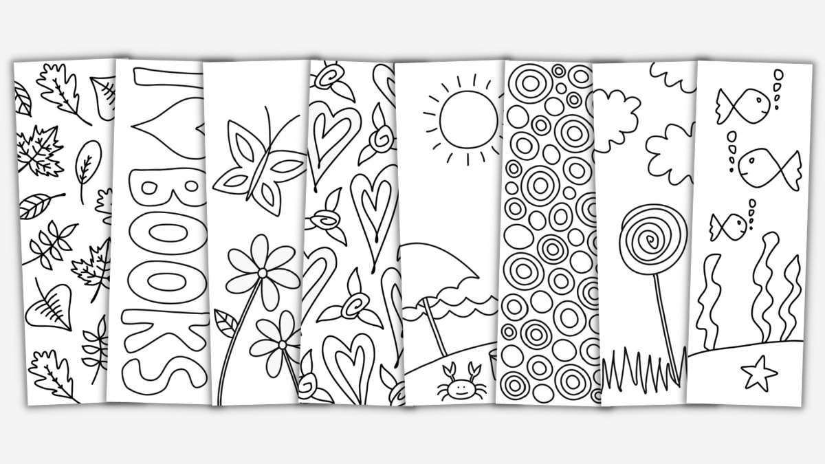 8 Cute FREE Printable Bookmarks to Color (for Kids &  Adults ...