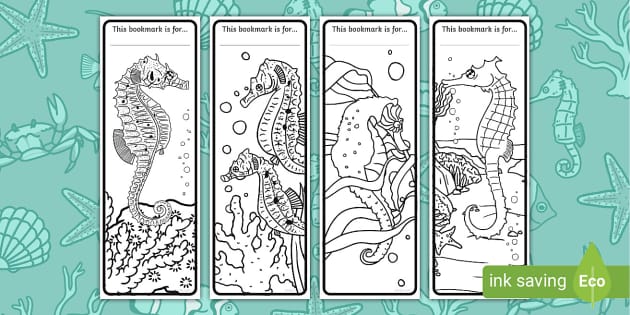 FREE! - Spectacular Seahorse Bookmark To Colour | Twinkl | KS1