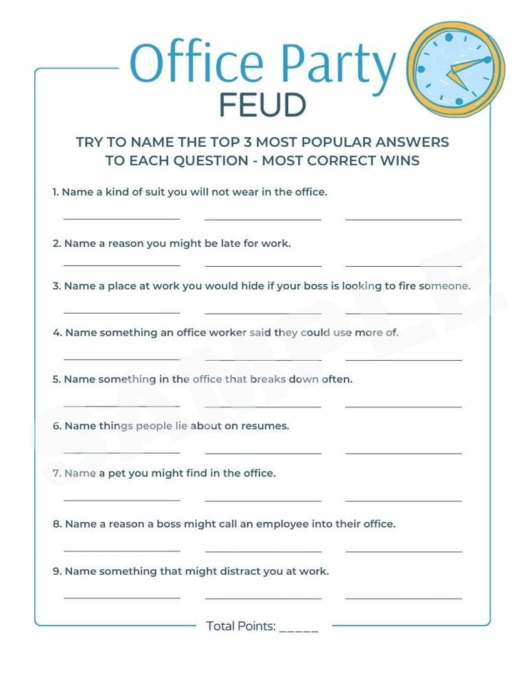 Free Printable Office Party Games
