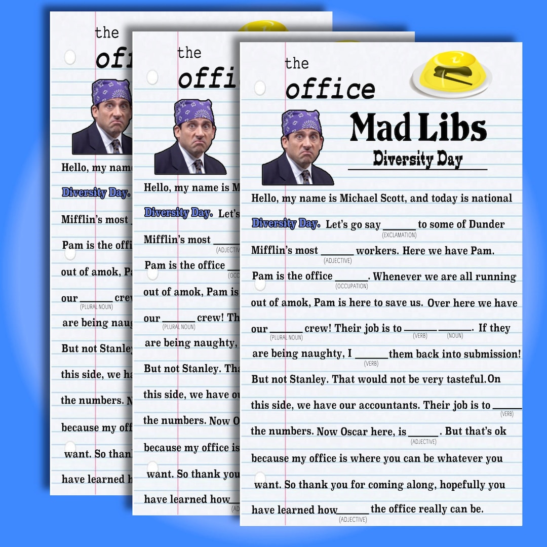 Diversity Day Mad Libs/the Office/cheap Party Game/family Night ...
