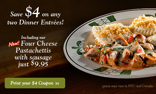 Olive Garden | $4.00 off 2 Dinner Entress! - Kroger Krazy