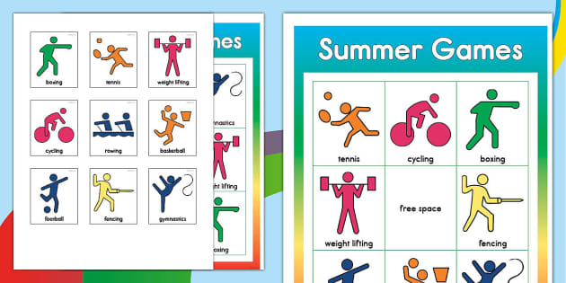 free printable olympic bingo cards