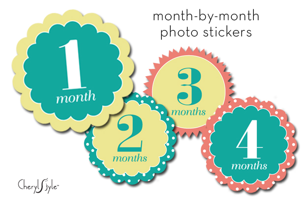 Monthly onesie stickers printable - Everyday Dishes