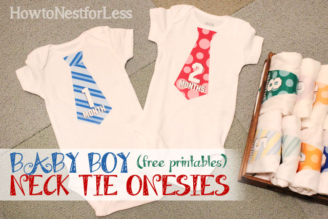 Baby Boy DIY Necktie Onesies {free printables} - How to Nest for Less™