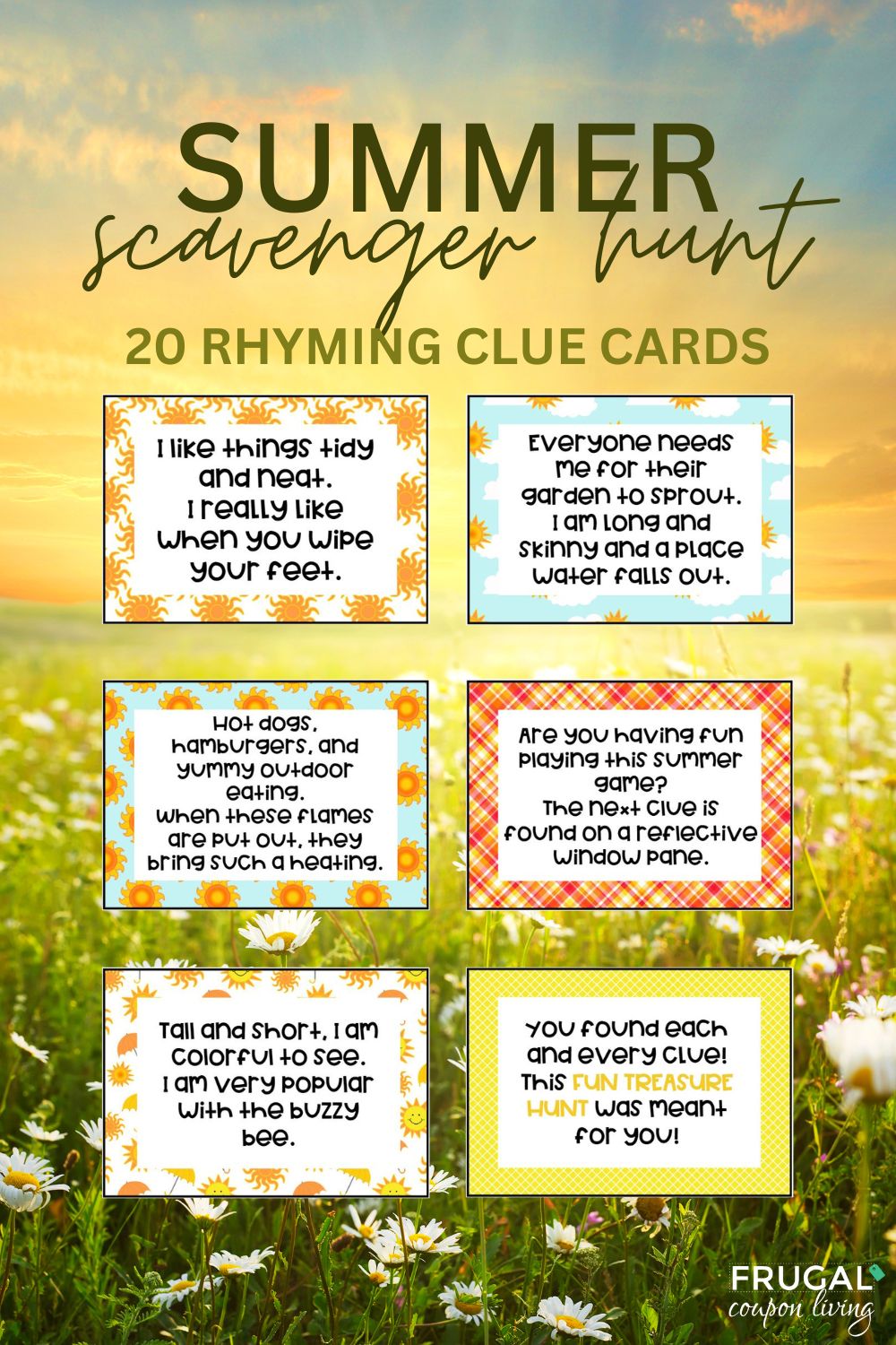 free printable outdoor treasure hunt clues