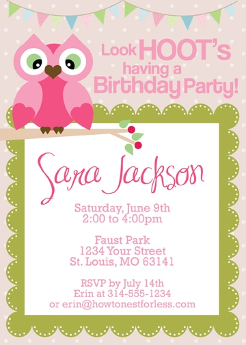 free printable owl invitations templates