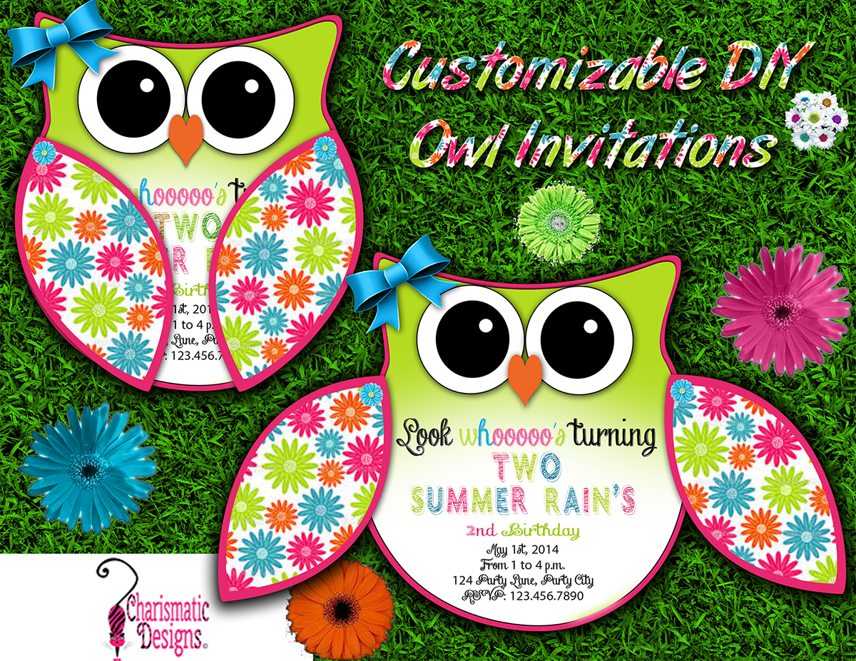 Free DIY Customizable Owl Invitation Printable Template :: Behance