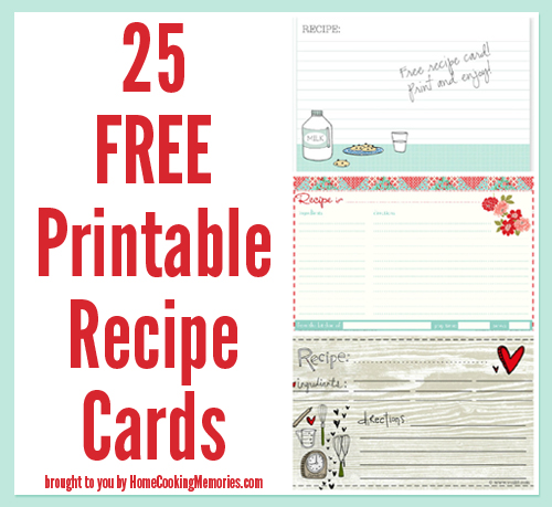 free printable owl recipe cards