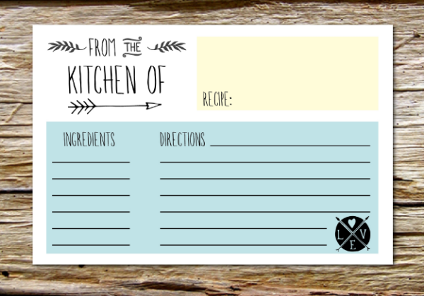 free printable owl recipe cards