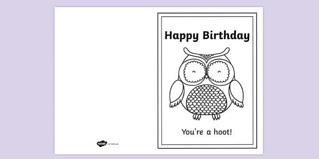 FREE! - Cute Owl Card Colouring Activity | Printable Resources