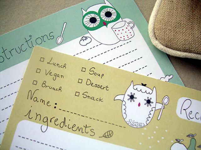 12 Free Printable Recipe Card Sets