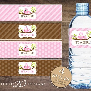 free printable owl water bottle labels