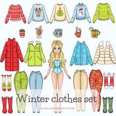 free printable paper dolls winter clothes