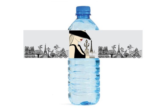 Printable Water Bottle Labels, Paris Water Bottle Labels, Paris ...