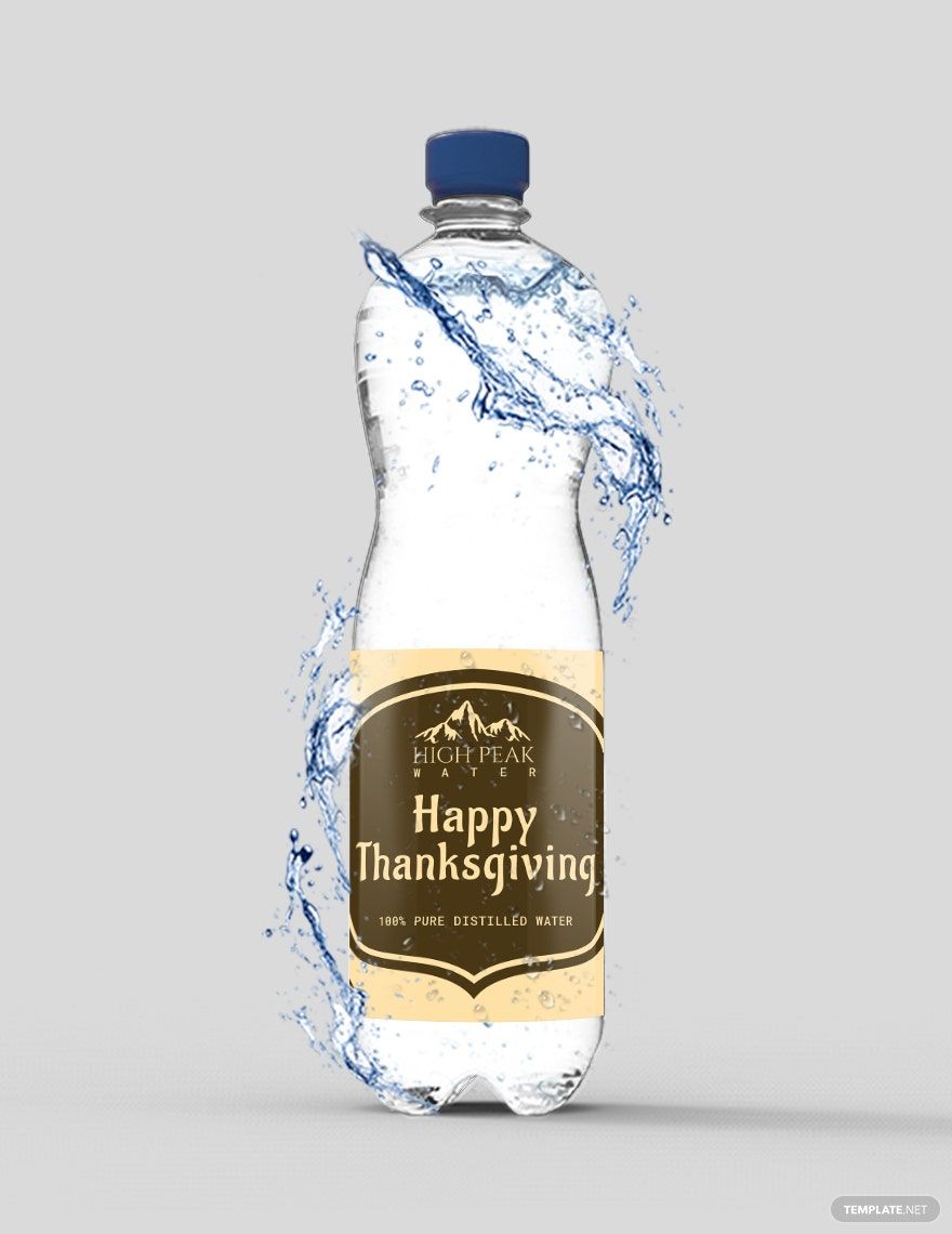 Printable Thanksgiving Water Bottle Labels Template in PSD ...