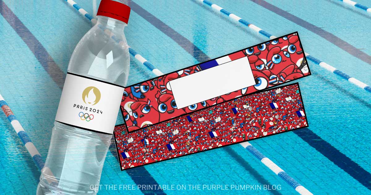 Free Printable Olympics Water Bottle Labels (Paris Games 2024 )
