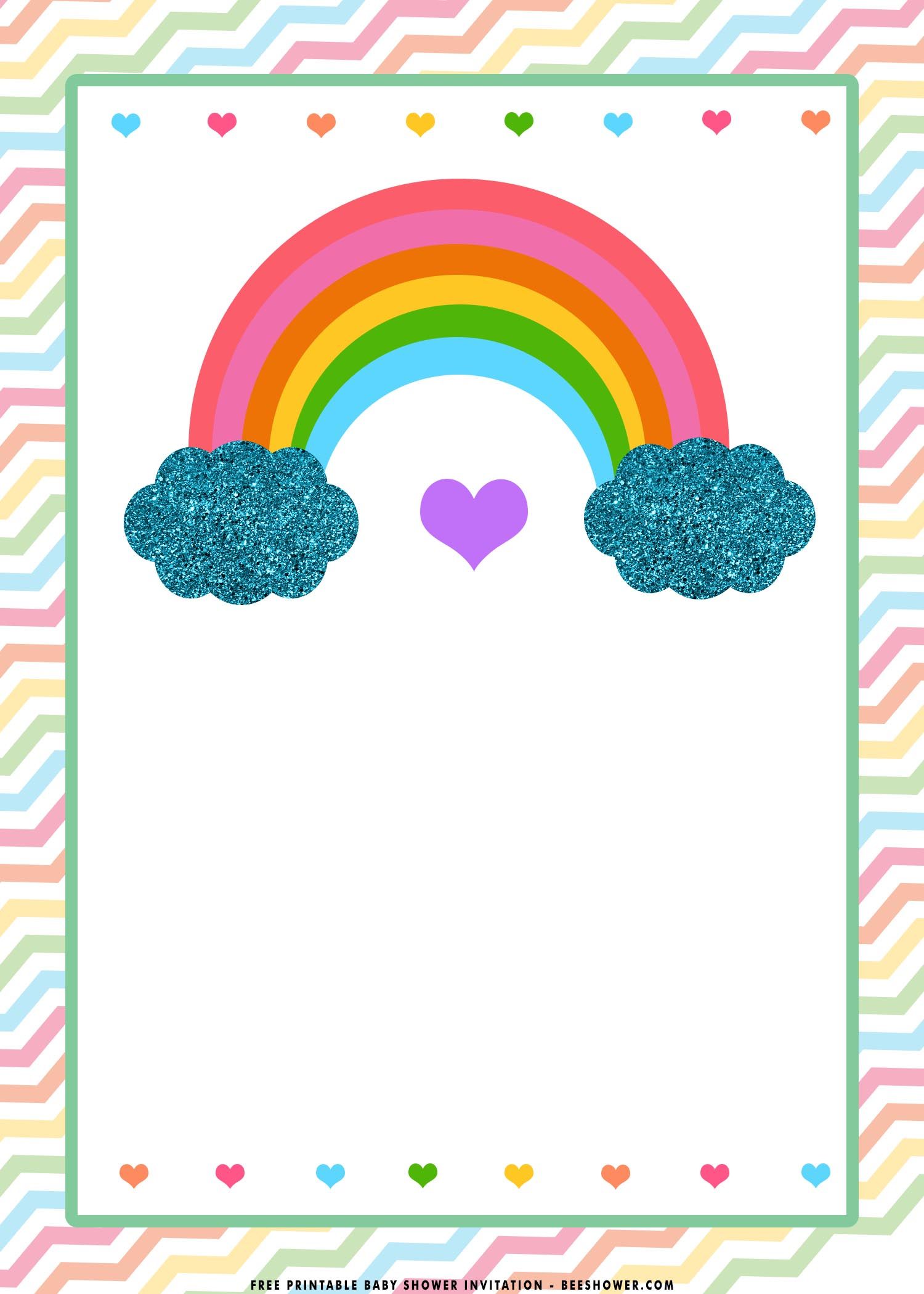FREE Printable) - Rainbow Birthday Invitation Templates | Beeshower