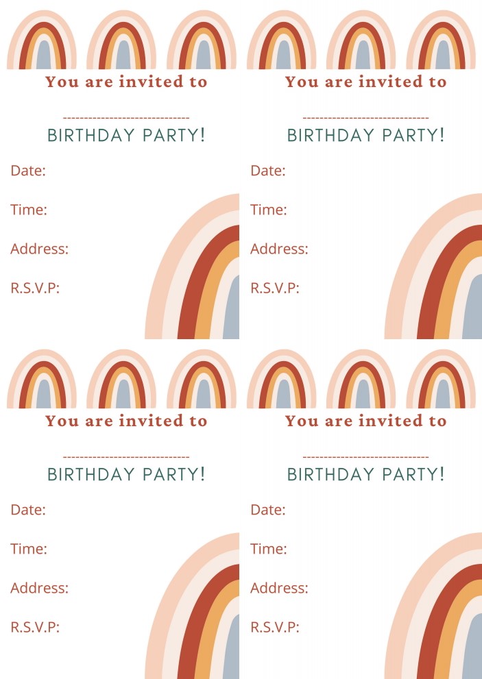 Rainbow Birthday Party Invitations | FREE Printables | OHbaby!