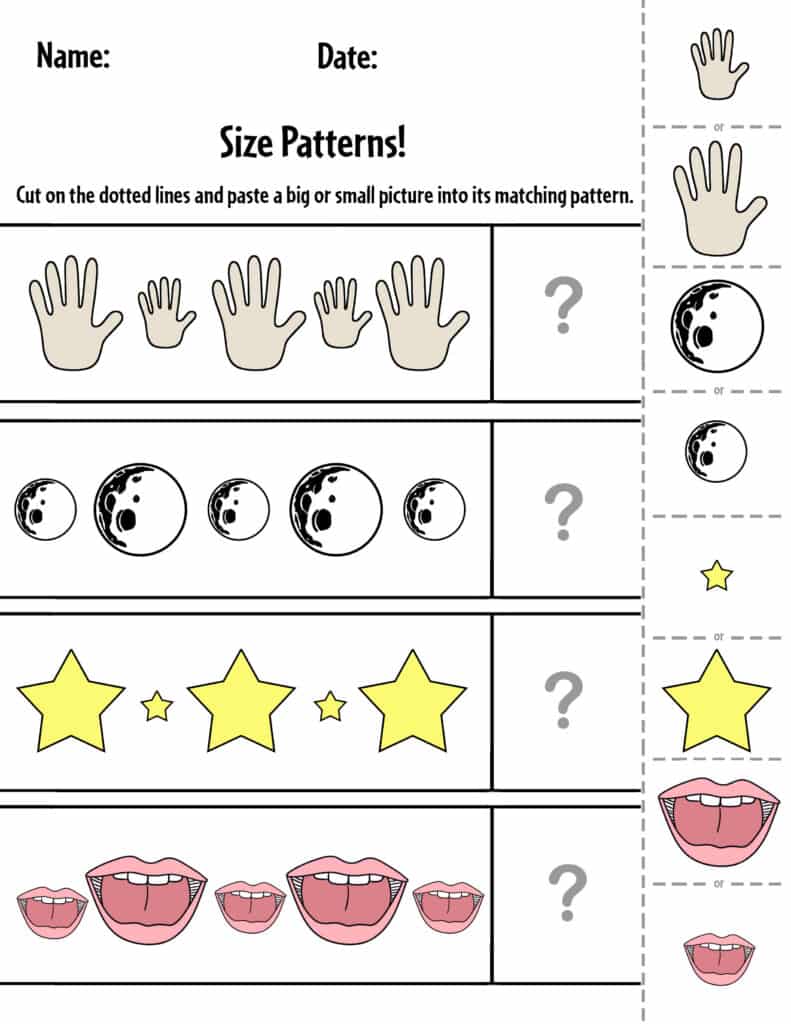 Free Printable Pattern Worksheets for Preschool ⋆ The Hollydog Blog