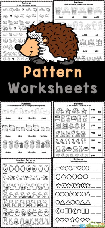 FREE Pattern Worksheets for Preschool, Kindergarten, and First Grade