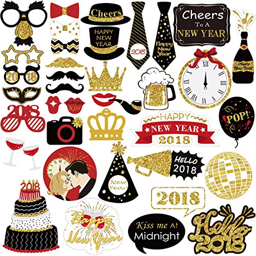 free printable photo booth props new year 2018