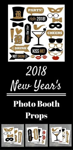 free printable photo booth props new year 2018