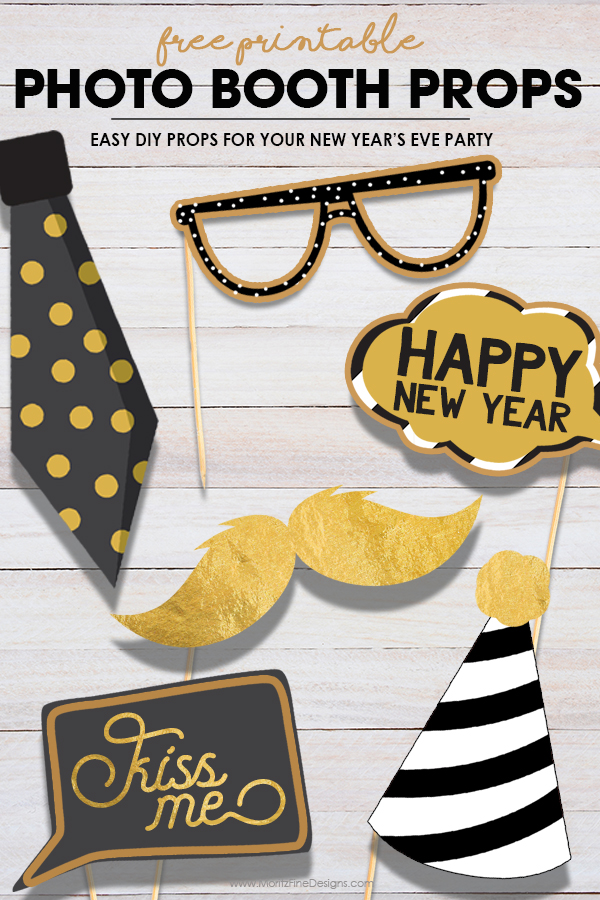free printable photo booth props new year 2018