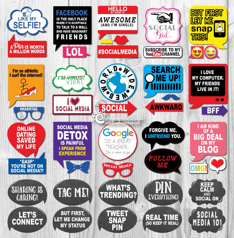 free printable photo booth props social media