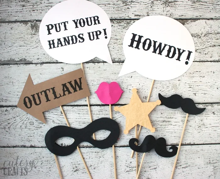 Free Printable Western Photo Booth Props - Cutesy Crafts - Worksheets Library for Free Printable Photo Booth Props Words