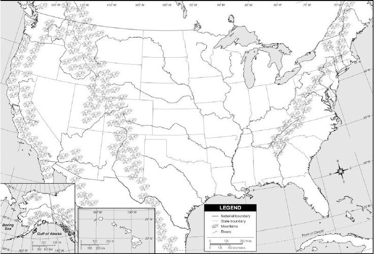 free printable physical map of the united states