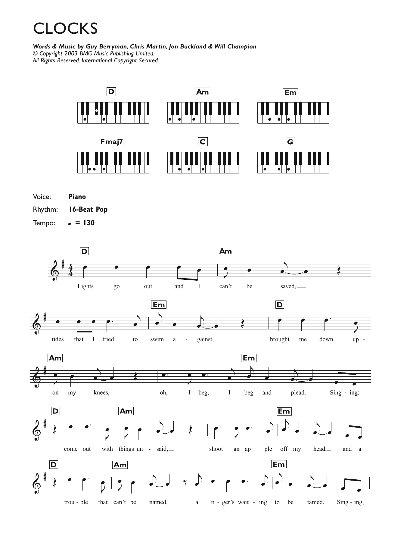 Fix You - Coldplay Sheet music for Piano (Solo) | Musescore.com